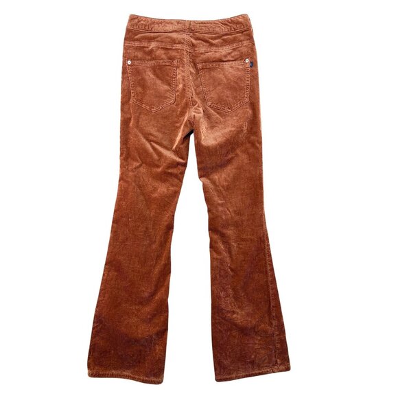 Anthropologie Pilcro The Yaya Rust Orange Corduroy Crop Flared Pants Size 26 - Picture 3 of 16